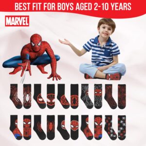 Marvel Spiderman Boys Socks, 10-Pack of Decorative Spiderman Toddler Socks, Amazing Legends Socks for Boys