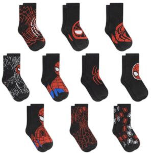 marvel spiderman boys socks, 10-pack of decorative spiderman toddler socks, amazing legends socks for boys