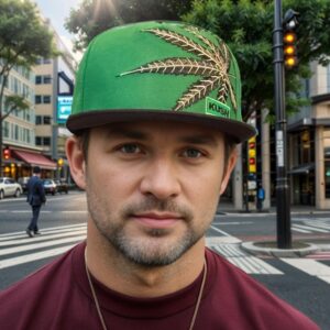 Popfizzy Men’s Weed Hat, Pot Leaf Hats, Marijuana Mesh Snapback Cap, Cannabis Baseball Caps, Weed Gifts for Stoners