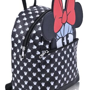 Disney Minnie Mouse Backpack for Women and Teens | Mini Womens Purse Double Strap Book Bag (Red-Black)