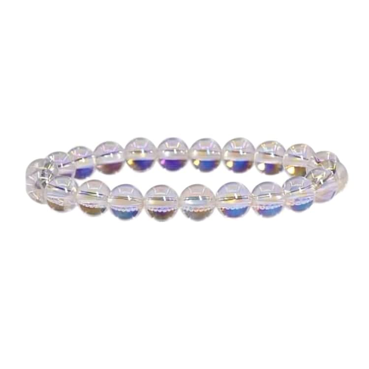 TAURISH Natural Angel Aura Quartz 8 mm Fashion Round Gemstone Beads Stretchable Bracelet 7.5"