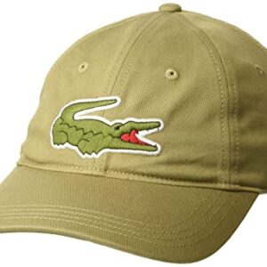 Lacoste Mens Adjustable Organic Cotton Twill Cap, Lion, One Size