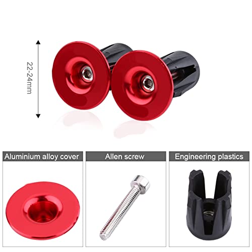 plplaaoo Bike Handlebar End Plugs,Handlebar End Caps,Aluminum Alloy Bike Handlebar Grip Bar End Plug Cap Parts for Most Road Bike Bicycle Grips(1 Pair)(Sliver)