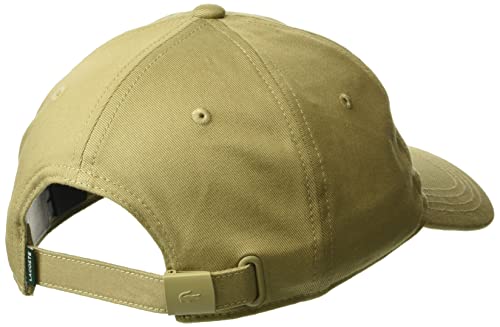 Lacoste Mens Adjustable Organic Cotton Twill Cap, Lion, One Size