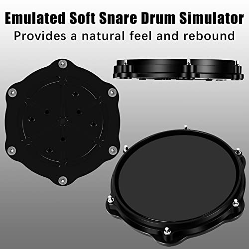 RANMING Practice Drum Pad Stand Kit Silent Drum Pad Set Drum Set Practice Kit with 1 Bass Drum Pedal,Hi-Hat Pedal,2 Drum stand,14 Inch Silent Cymbal,Dumb Drums for Beginners Adults (Black)