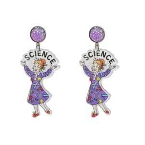 Cute Back to School Earrings for Teachers. Super Cute Ms. Frizzle Earrings for Teachers, Student, Principals, and Professors. Great Affordable Teacher Gifts for Teachers. Back to School Teacher Gifts.