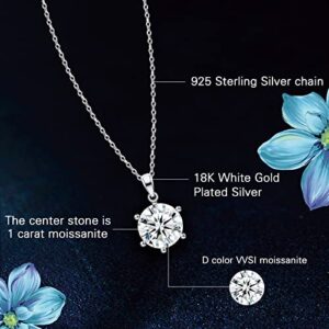 Gifts for Women Wife Gifts Anniversary, Diamond Necklace for Wife 1CT-4CT Moissanite Necklace Gift for Her Mothers Day Gifts for Mom Wife Women Jewelry Gifts, Birthday Christmas Day Gifts Valentine's Day for Her (3CT)