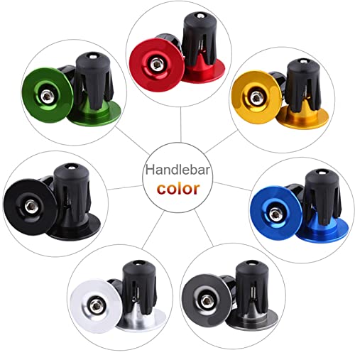 plplaaoo Bike Handlebar End Plugs,Handlebar End Caps,Aluminum Alloy Bike Handlebar Grip Bar End Plug Cap Parts for Most Road Bike Bicycle Grips(1 Pair)(Sliver)