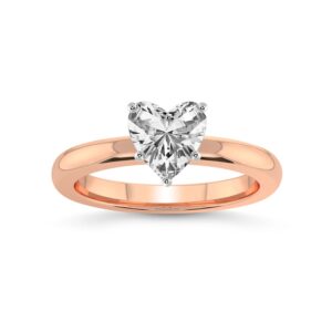 FRIENDLY DIAMONDS 1 Carat IGI Certified Heart Shape Lab Grown Diamond Ring | 14K Or 18K White, Yellow Or Rose Gold | Quinn Solitaire Diamond Engagement Ring | FG-VS1-VS2 Quality