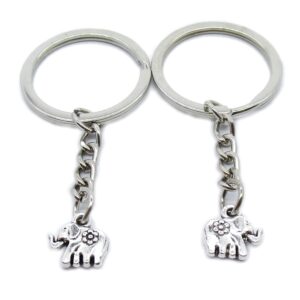 100 pieces keychain keyring door car key chain ring tag charms supplies kp7b3z baby elephant