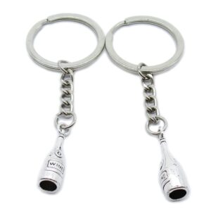 100 pieces keychain keyring door car key chain ring tag charms supplies sb5t3s sweet wine bottle