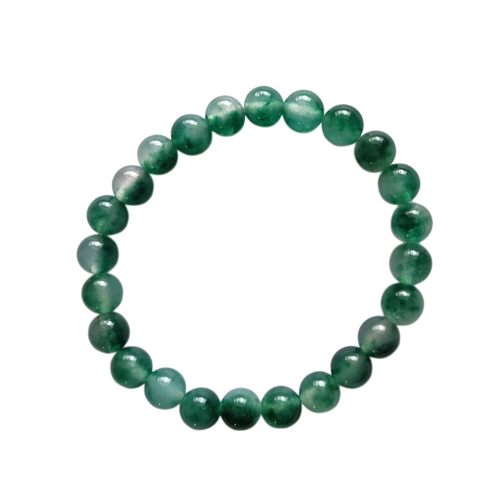 ROSTIVO Moss Jade Bracelet for Men and Women St. Patrick's Day Bracelets Natural Stone Beaded Bracelet 8mm