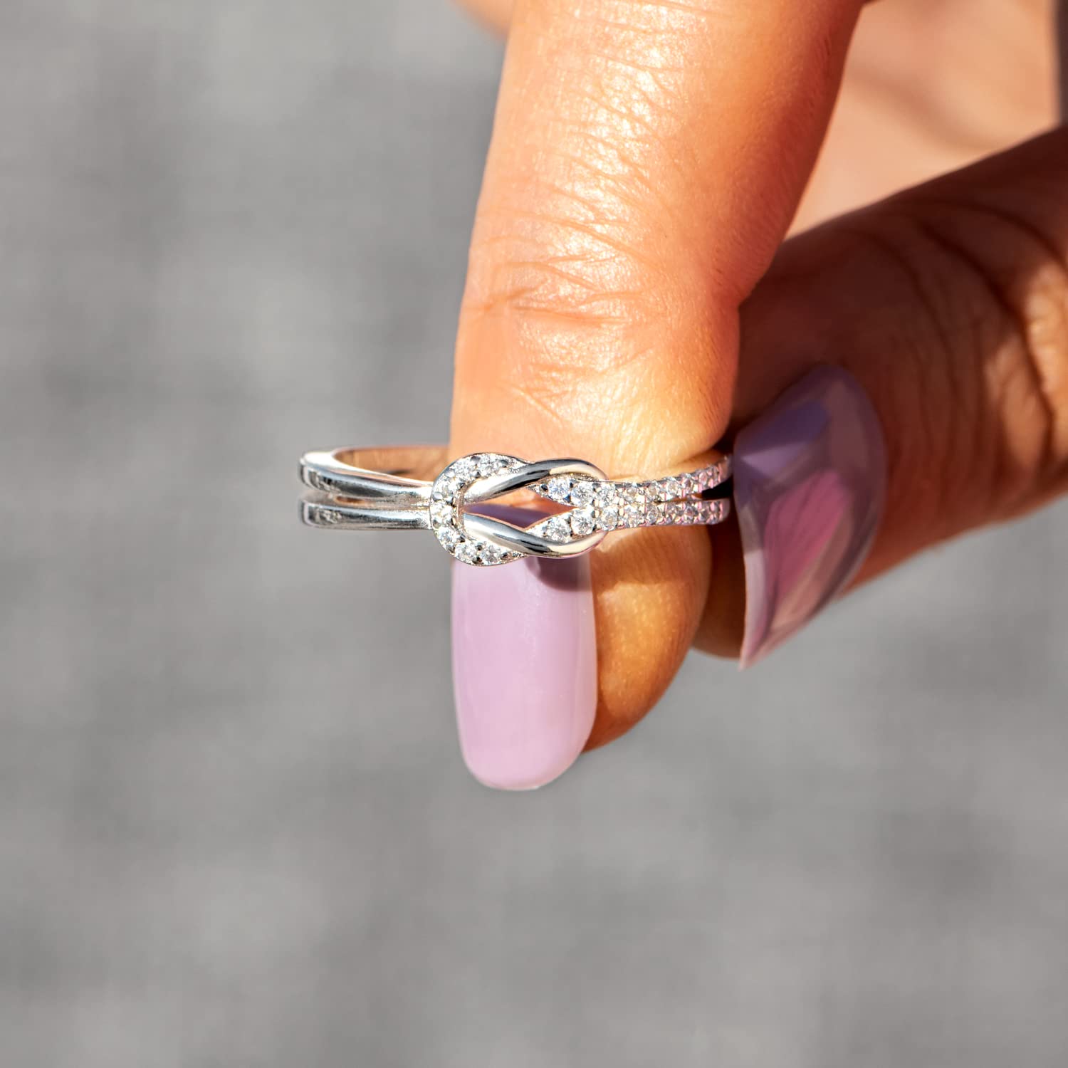 STORYJEWELLERY Friendship Rings, Best Friend Rings, Friend Gifts for Women, Silver Knot Ring for Women, Gifts for Best Friends Women, Friendship Gifts for Women Friends (silver 07)