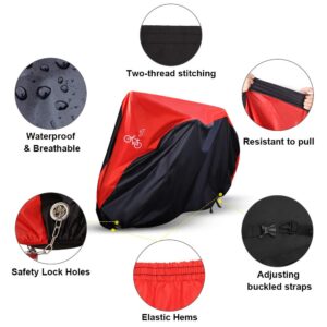 NEVERLAND Bike Covers Outdoor Storage Waterproof, Bicycle Cover for 1 Bike with Lock Hole Sun Rain Wind Dust Proof for Mountain Road Exercise Electric City Bike