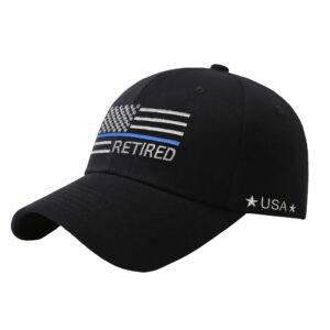 thin blue line usa flag retired dad hats adjustable baseball cap gifts for police officers cops