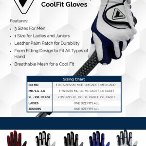 Tracer Golf Men's Golf Glove, 3-Pack - Cool fit, Comfort Stretch, Highly Durable Glove (XL-XXL (Plus), White/Black)