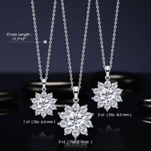 CNUGGCH Diamond Pendant Necklaces for Women, Anniversary Birthday Gifts for Wife Soulmate, Jewelry Gift for Women Mom Girlfriend Girls Her, Moissanite Necklace 1Ct-3Ct Sunflower Style (3CT)