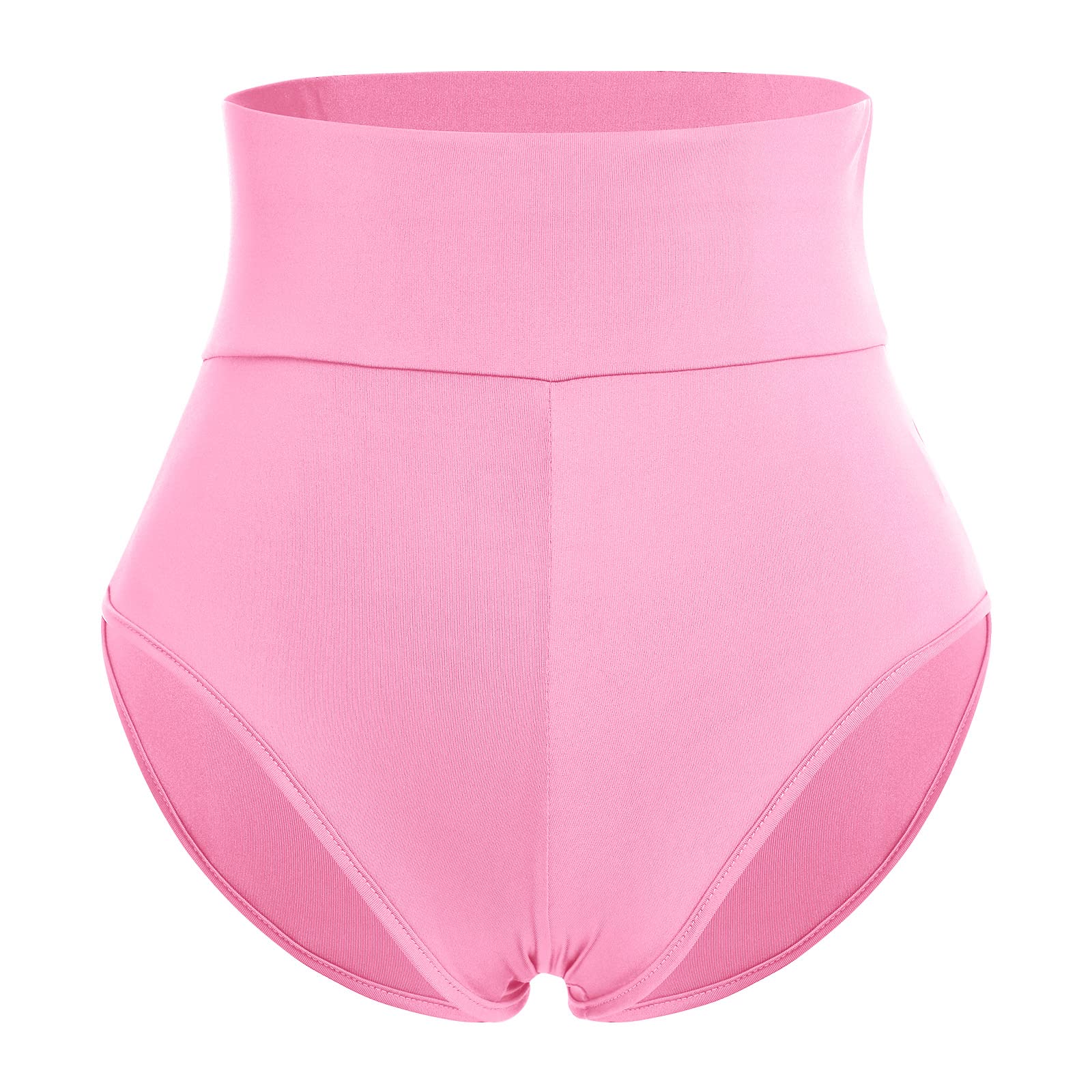 Women High Waist Workout Yoga Shorts Butt Lifting Tummy Control Dancing Bottoms Rave Festival Booty Shorts Mini Hot Pants Gym Athletic Underpants Pink Medium