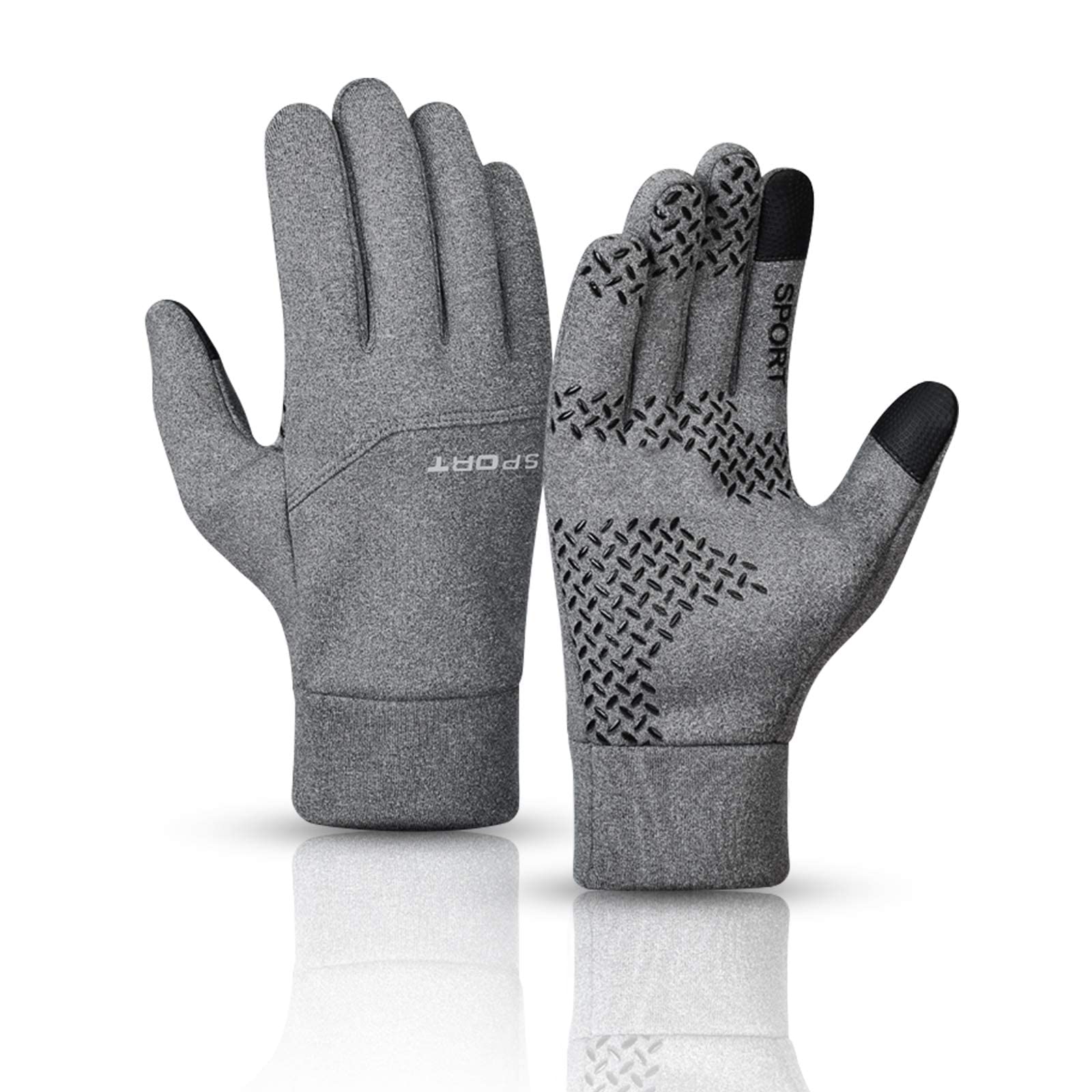 Lorpect Winter Gloves Men Women Touch Screen Glove Cold Weather Warm Gloves Workout Gloves Running Cycling Training (Grey, XL)