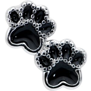 Body Candy 16G Womens 316L Stainless Steel Paw Print Top Ear Cartilage Earring Helix Tragus Jewelry 1/4"