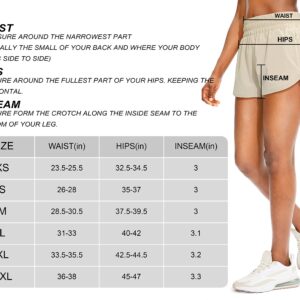 SANTINY Women's Running Shorts with Zip Pockets High Waisted Athletic Workout Gym Shorts for Women with Liner (A White_S)