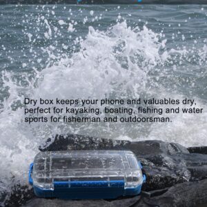 Hlotmeky Dry Box Waterproof Box for Kayaking Boat Waterproof Phone Box Small Waterproof Container Watertight Storage Box Diving Dry Case (Blue)