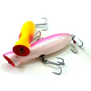 Seasky4.5' Fishing Wood Bottle Style Popper Lure Artificial Bait Wooden baitsocean Tackle for Striped bass Tuna Fishing