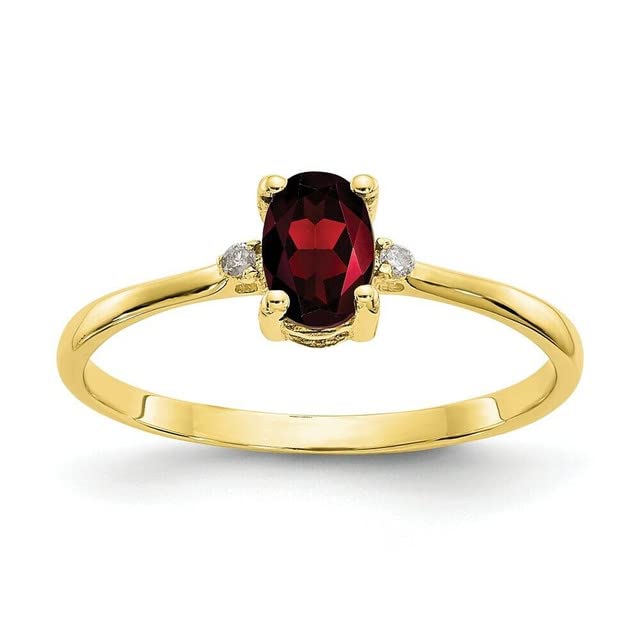 HP Jewels 0.50CT Oval Cut Created Red Garnet Solitaire Wedding Ring for Women 14k Yellow Gold Finish