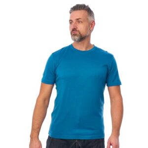 merino wool t-shirt mens - short sleeve merino wool shirts for men - sport merino lightweight base layer hiking tshirt (medium, maya blue)