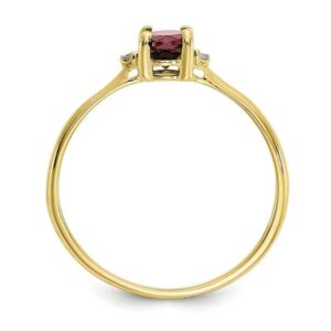 HP Jewels 0.50CT Oval Cut Created Red Garnet Solitaire Wedding Ring for Women 14k Yellow Gold Finish