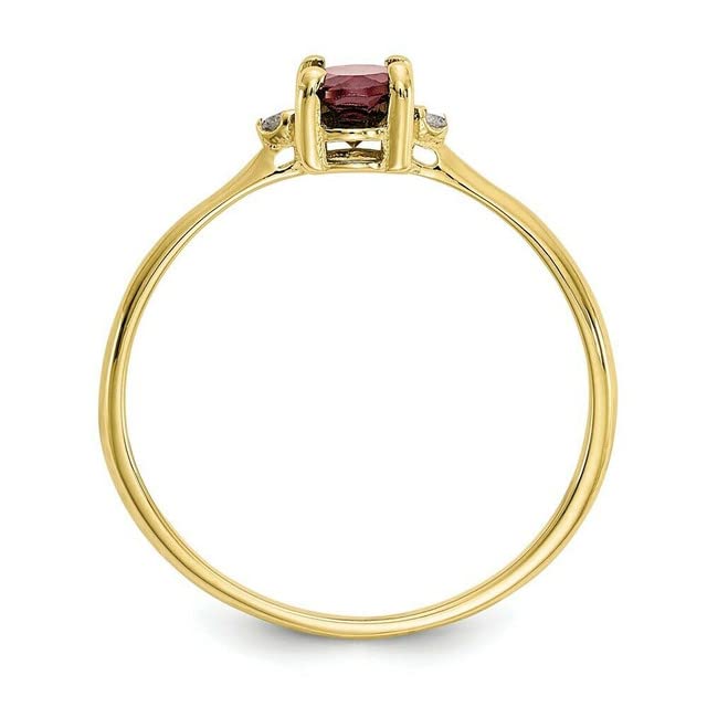 HP Jewels 0.50CT Oval Cut Created Red Garnet Solitaire Wedding Ring for Women 14k Yellow Gold Finish