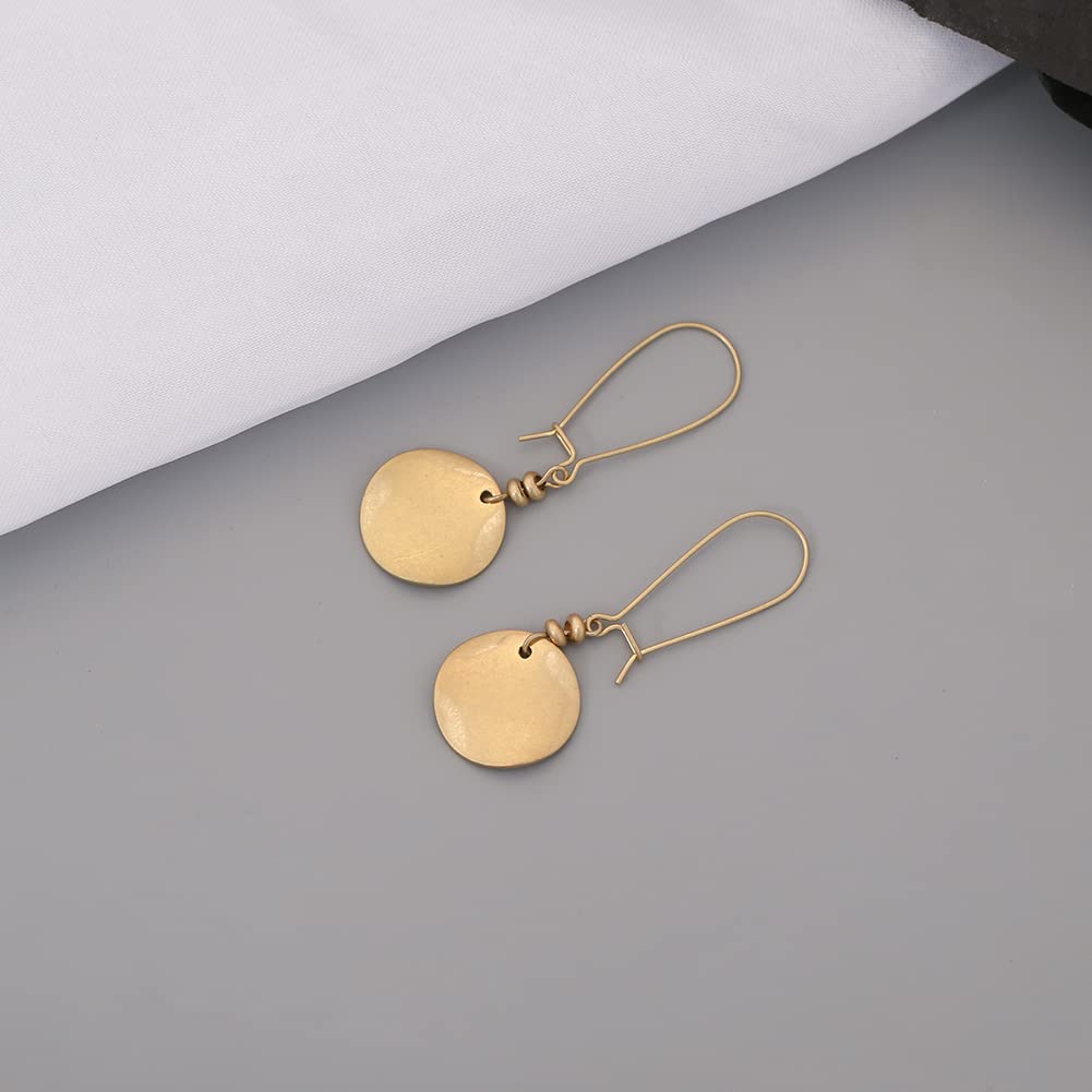 LILIE&WHITE Burnt Gold Round Disc Dangle Earrings For Women Statement Earrings Fashion Earrings Costume Jewelry For Women Boho Earrings