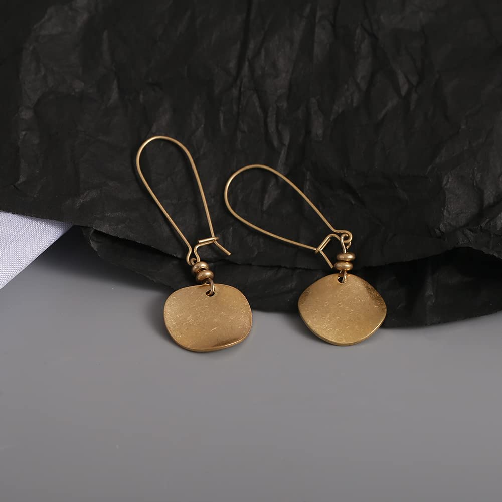 LILIE&WHITE Burnt Gold Round Disc Dangle Earrings For Women Statement Earrings Fashion Earrings Costume Jewelry For Women Boho Earrings