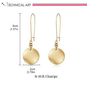 LILIE&WHITE Burnt Gold Round Disc Dangle Earrings For Women Statement Earrings Fashion Earrings Costume Jewelry For Women Boho Earrings