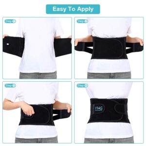 Adjustable Lumbar Belt, Waist Belt with Curved Aluminum Strips, Breathable Mesh Panels Dual Adjustable Hook and Loop Closure for Herniated Disc, Sciatica Pain Relief and Injury Prevention (Black M)