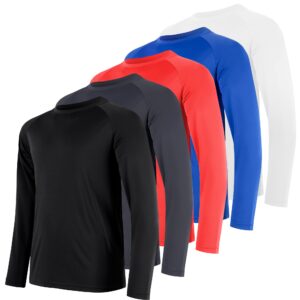 CE' CERDR 5 Pack Long Sleeve Shirts for Men Quick Dry Moisture Wicking Sun Protection Mens Long Sleeve Tee Shirts for Workout Running