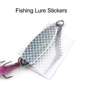 VBESTLIFE Fish Scales Tape Sticker, 12Pcs Mixed Color Laser Adhesive Film Refit Material Holographic Fishing Lure Sticker