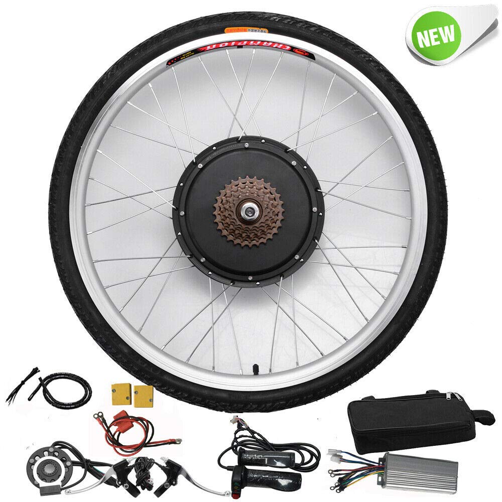 Electric Bike Conversion Kit, 48V 1000W/ 36V 350W/ 36V 250W E-Bike Conversion Kit Front/Rear Wheel Electric Bicycle Motor Kit Bike Hub Motor for 26"/20" Bike (48V 1000W Rear Wheel for 26")