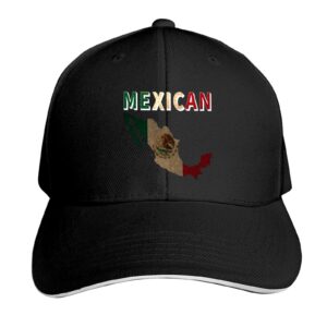 DARLEKS Dad Hat Retro Map Mexico Flag Mexican Baseball Cap for Men Women Snapback Aldult Curved Brim Casquette Truck Adjustable, One Size