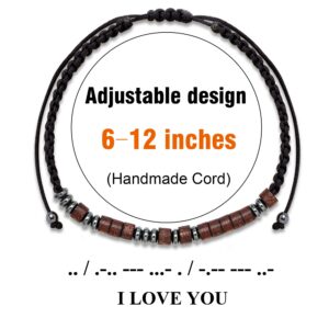 JoycuFF Gifts for Granddaughter Bracelets To My Granddaughter from Grandma Birthday Mother's Day Christmas Gifts for Granddaughter Morse Code Bracelets for Women I Love You