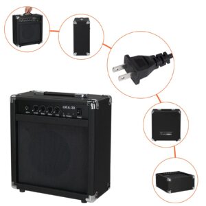 Ktaxon 30Watt Electric Bass Amp with Retractable Handle, Practice & Performance Bass Guitar Amplifier W/ 8" Speaker, 4 Buttons, 1/8" Auxiliary Input - Black