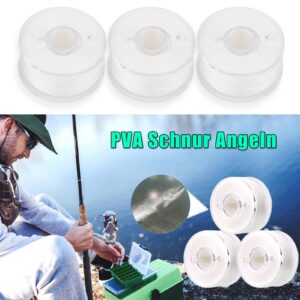 HERCHR PVA Fishing Line, 3pcs Fishing String Cord Water Soluble PVA White Bait Line 20m Fishing String Tape Tool Fishing Wire