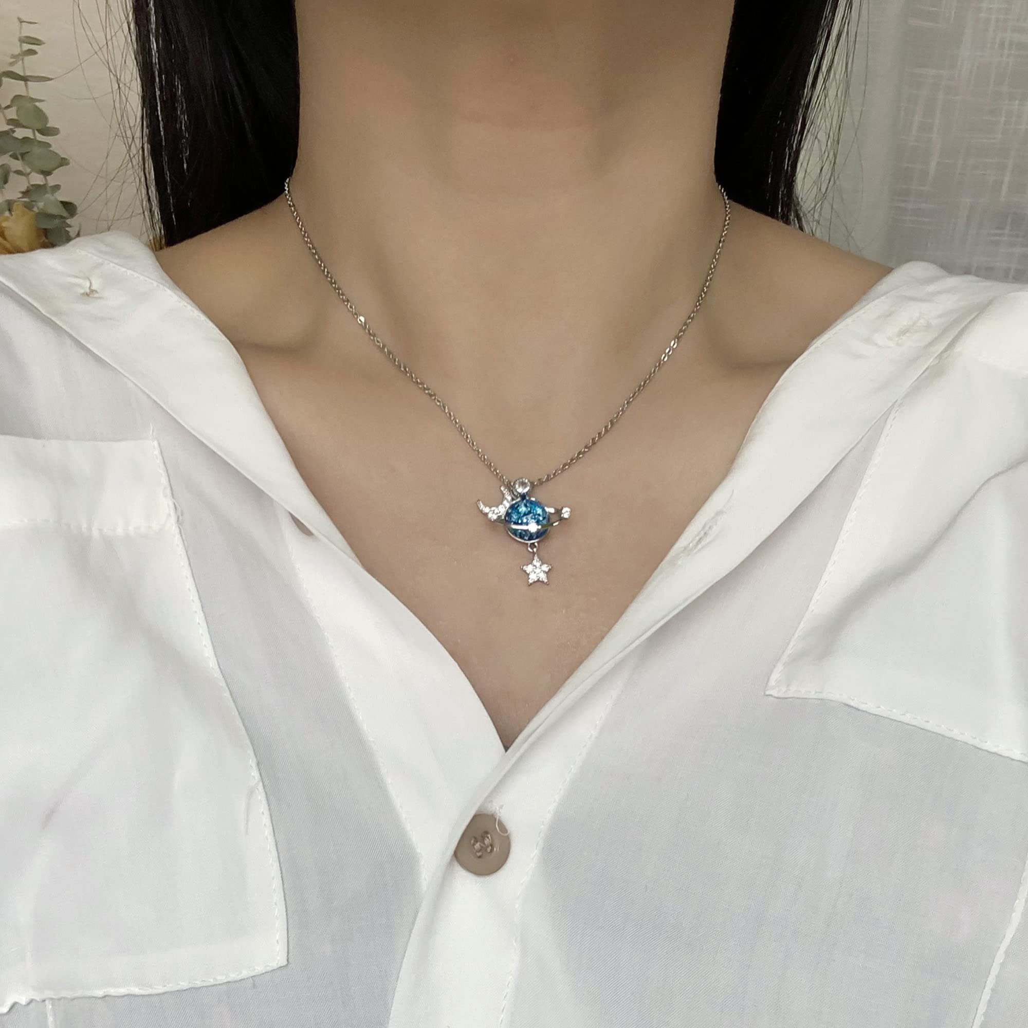 Harlermoon To My Beautiful Granddaughter Necklace Cubic-Zirconia Moon and Star Necklace For Granddaughter Birthday Graduation Gift (to my granddaughter)