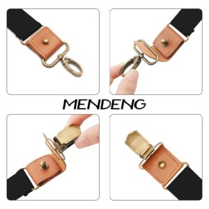 MENDENG Suspenders for Men Hook-Clips Convertible Mens Suspenders for Jeans Heavy Duty Swivel Belt Loop Braces Black