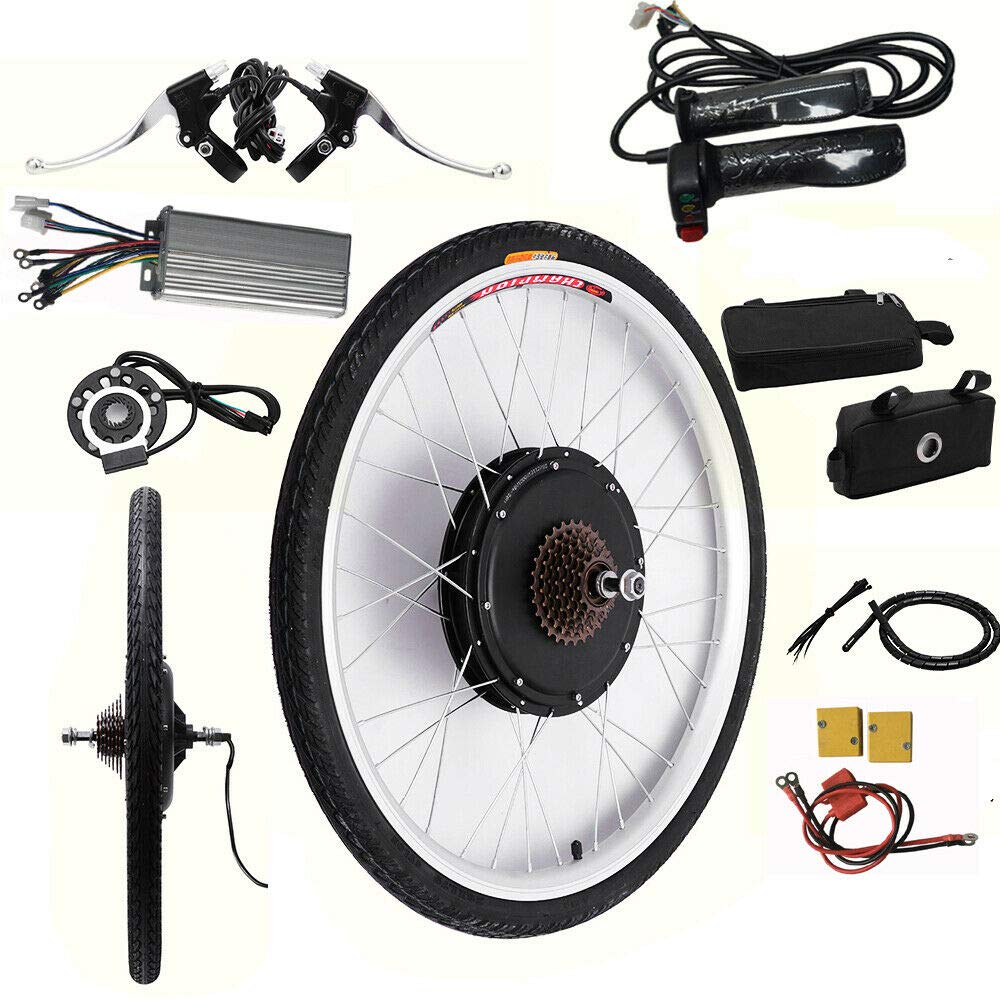 Electric Bike Conversion Kit, 48V 1000W/ 36V 350W/ 36V 250W E-Bike Conversion Kit Front/Rear Wheel Electric Bicycle Motor Kit Bike Hub Motor for 26"/20" Bike (48V 1000W Rear Wheel for 26")