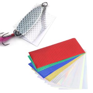 VBESTLIFE Fish Scales Tape Sticker, 12Pcs Mixed Color Laser Adhesive Film Refit Material Holographic Fishing Lure Sticker