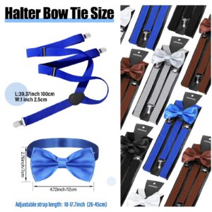 12 Pcs 1920s Mens Accessories 4 Gangster Hat Hat 4 Sets Bow Tie and Suspenders for Men Dress Suspenders Y Back Suspenders Pre Tied Bow Tie