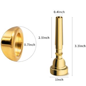 Cheerock 7C Trumpet Mouthpiece Brass Trumpet Mouthpiece Gold Plated Trumpet Mouthpiece Compatible with Beginners and Professionals Trumpet Accessories