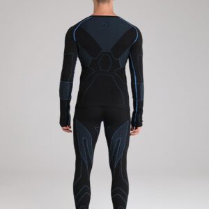 SEARIPE Mens Thermal Underwear, Ski Base Layer - Long Sleeve Compression Tops & Long Johns Bottom Sets Quick Drying (SE111,M-BK,S)