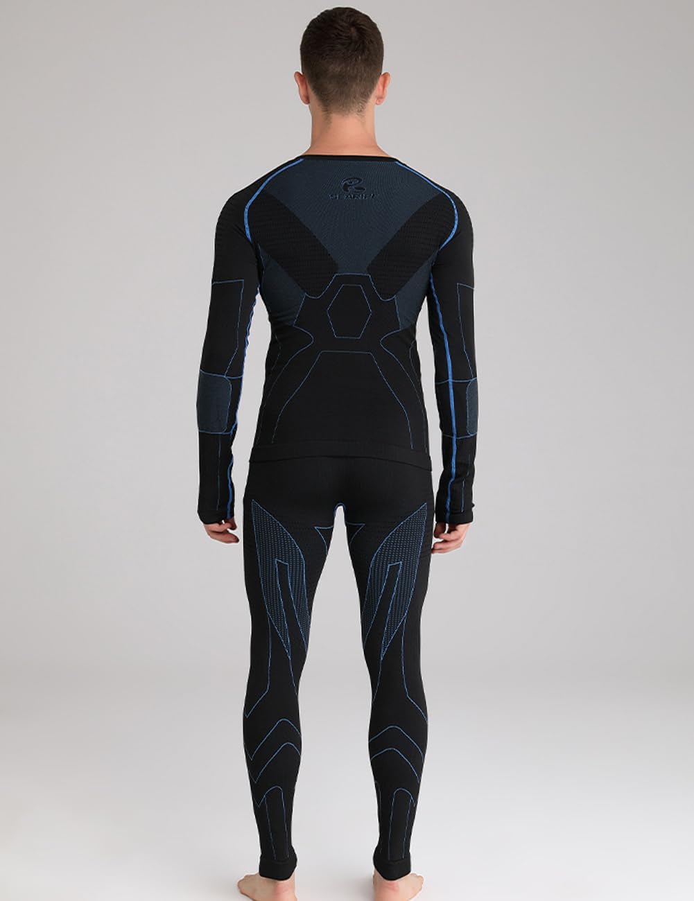 SEARIPE Mens Thermal Underwear, Ski Base Layer - Long Sleeve Compression Tops & Long Johns Bottom Sets Quick Drying (SE111,M-BK,S)